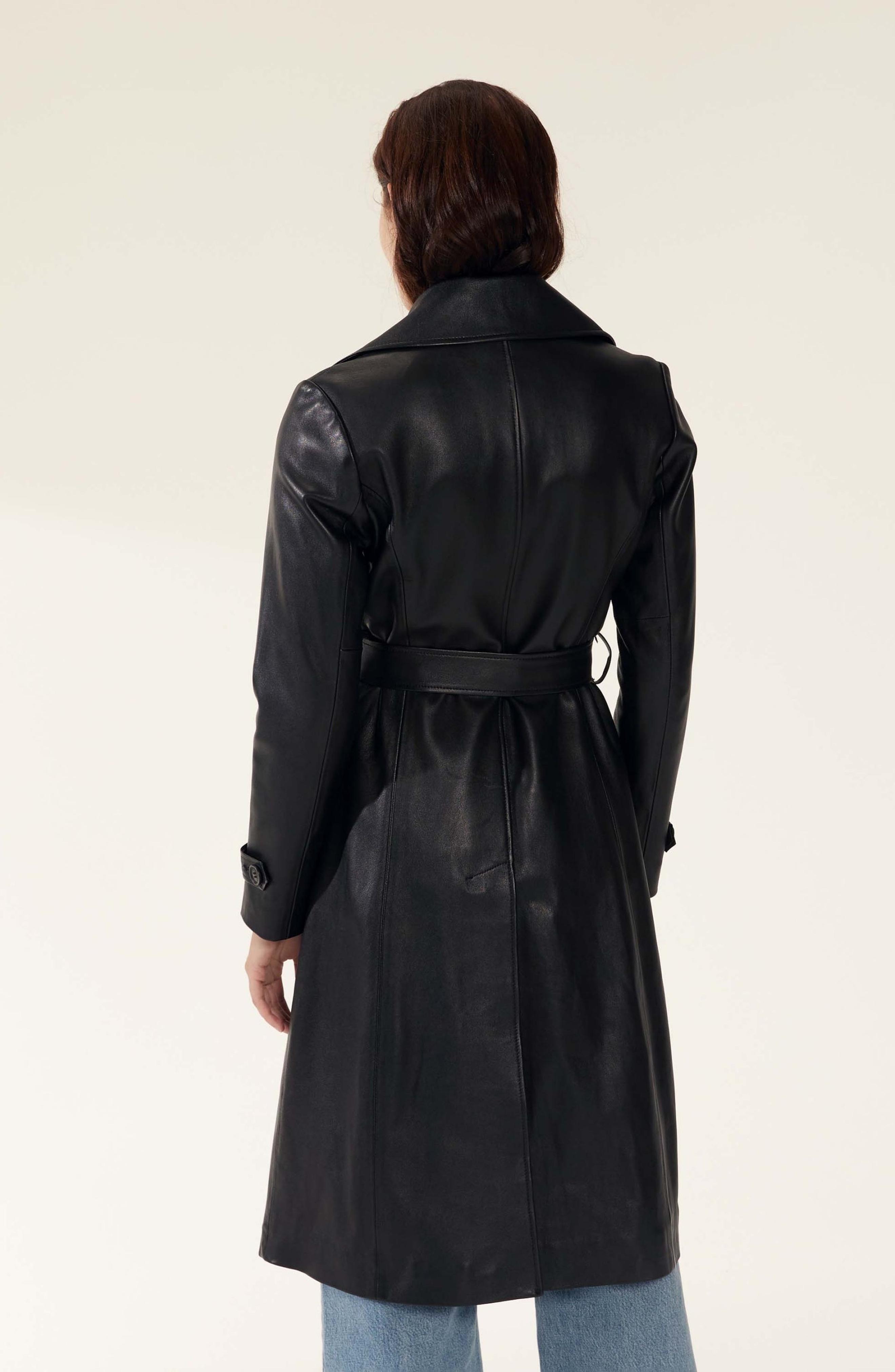 Margot Lambskin Leather Trench Coat Product Image