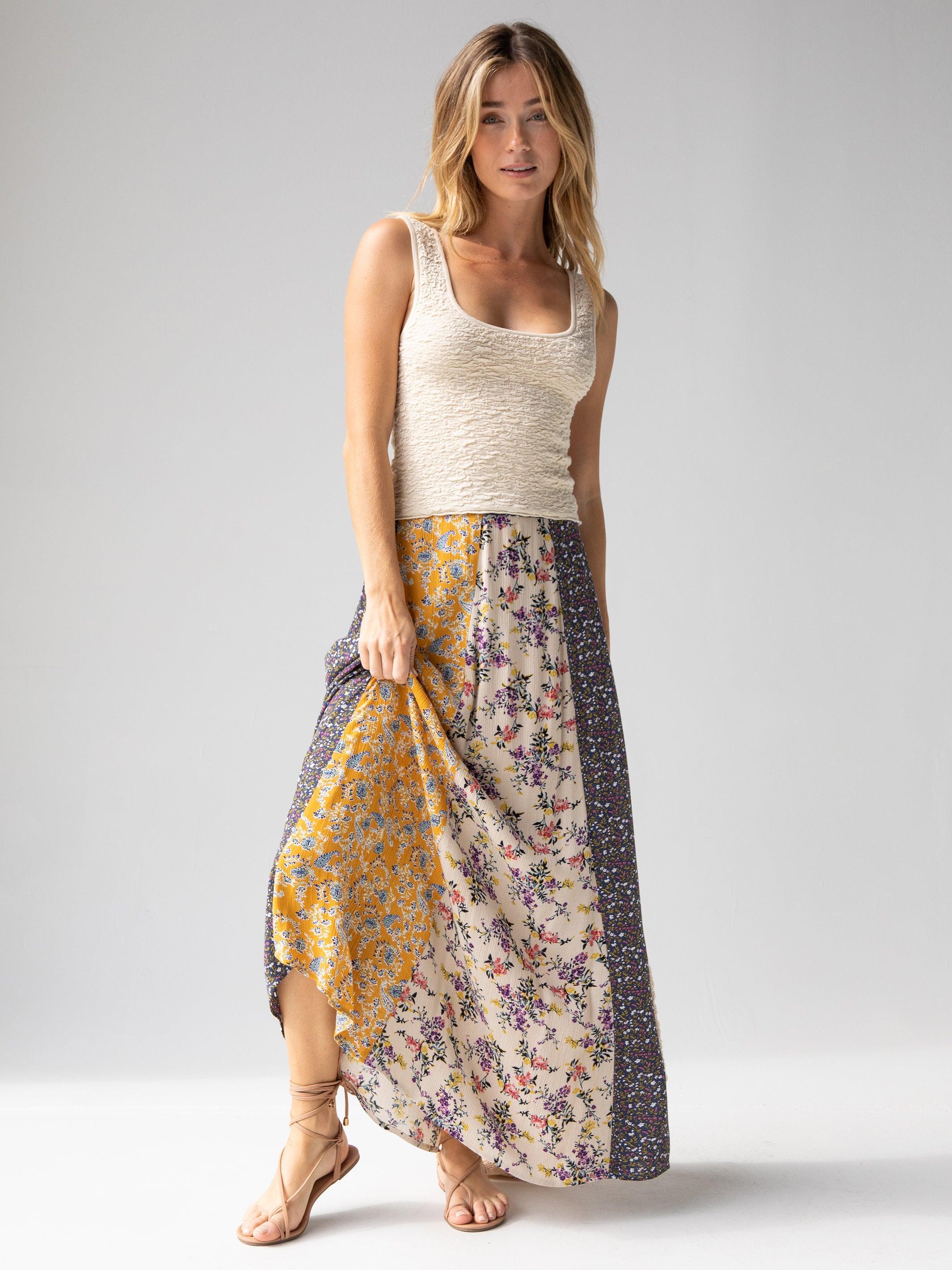 Patti Palazzo Pant - Tan Cream Floral Product Image