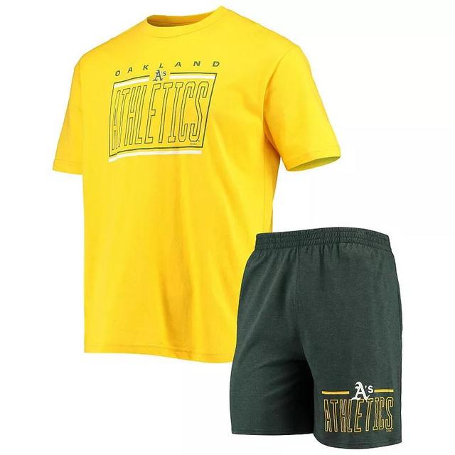 Mens Concepts Sport /Gold Oakland Athletics Meter T-Shirt and Shorts Sleep Set Product Image