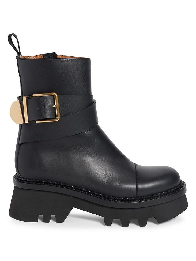 Womens Owena Leather Lug-Sole Boots Product Image