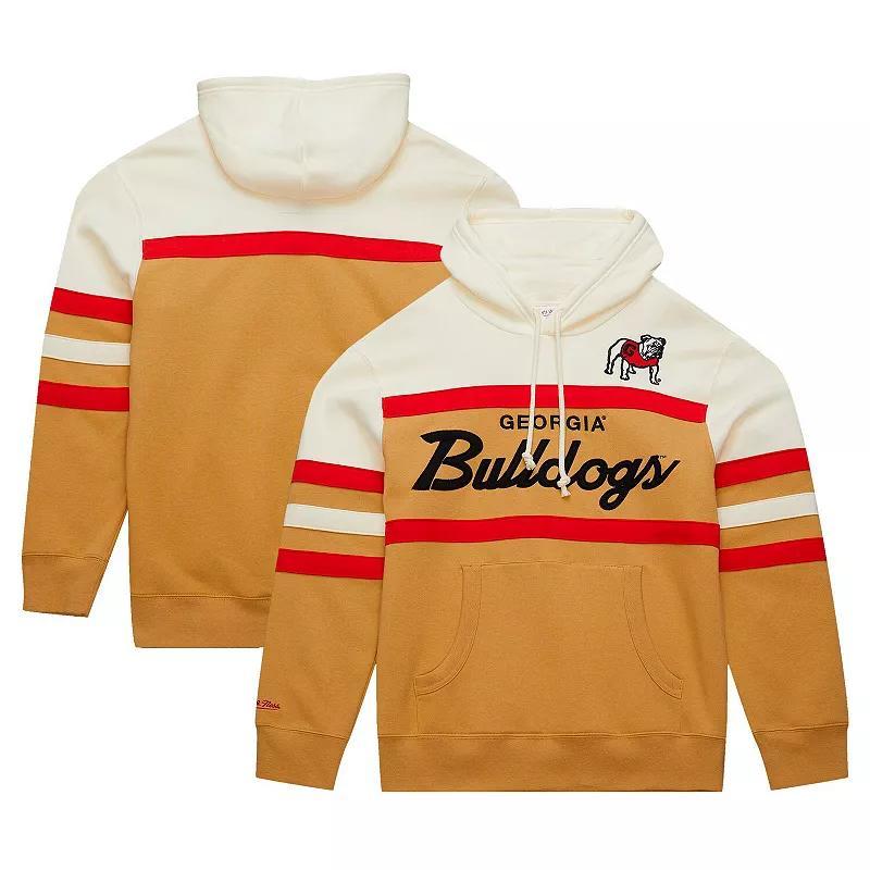 Mens Mitchell & Ness Cream Georgia Bulldogs Big & Tall Head Coach Pullover Hoodie Product Image