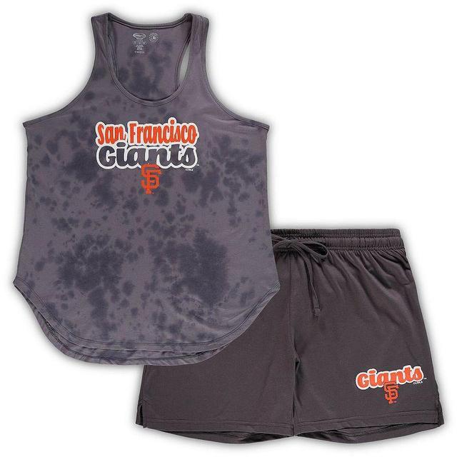 Womens Concepts Sport Charcoal San Francisco Giants Plus Size Cloud Tank Top & Shorts Sleep Set Product Image