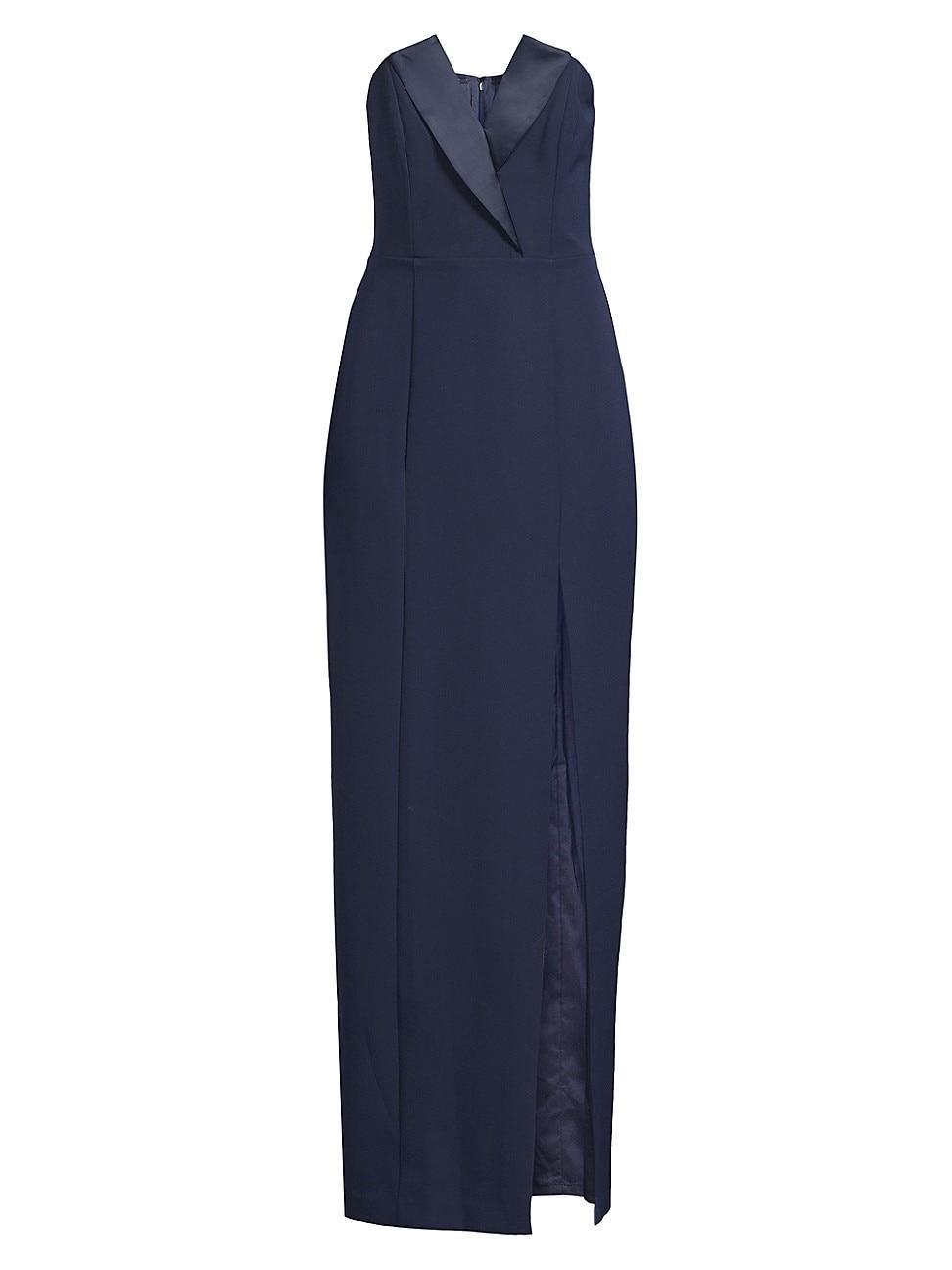 Womens Crepe Strapless Column Gown Product Image