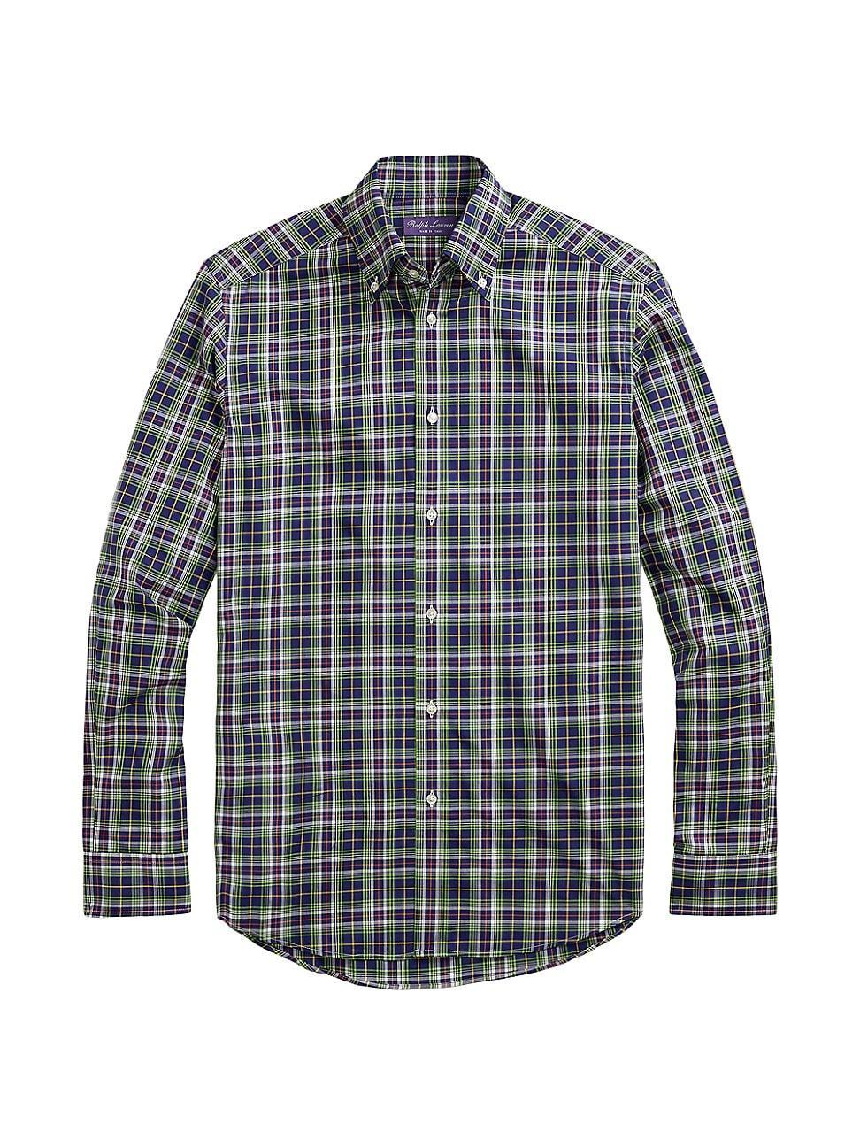 Mens Plaid Cotton Poplin Long-Sleeve Shirt Product Image