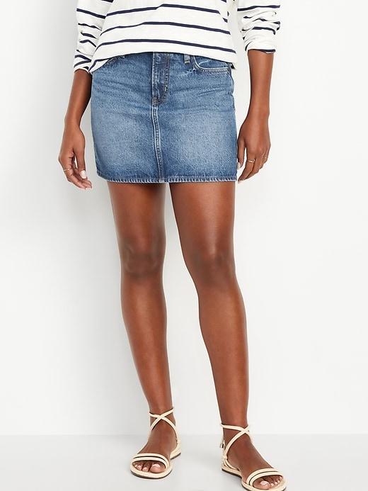 Mid-Rise OG Jean Mini Skirt Product Image