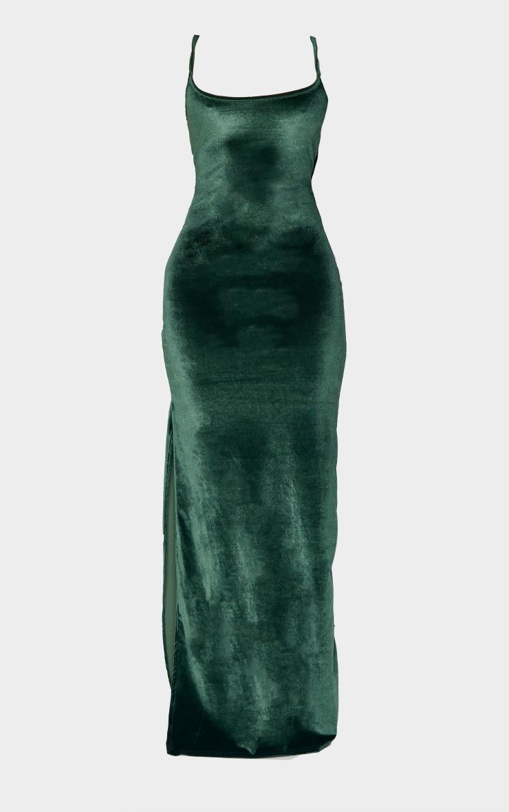 Shape Khaki Velvet Strappy Midaxi Dress Product Image