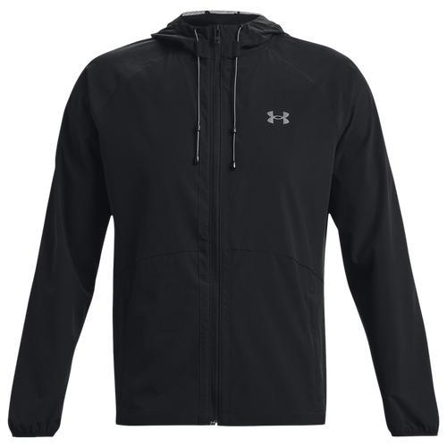 Under Armour Mens Stretch Woven Windbreaker - Black/Pitch Grey Product Image