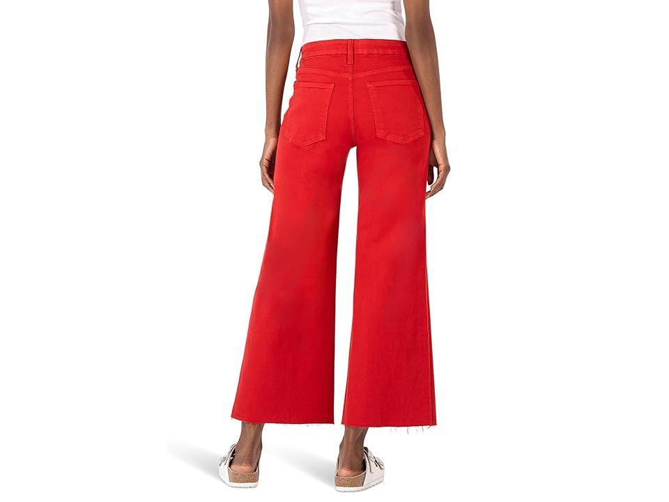 KUT from the Kloth Meg High-Rise Fab Ab Wide Leg Raw Hem In Kiwi (Kiwi) Women's Jeans Product Image