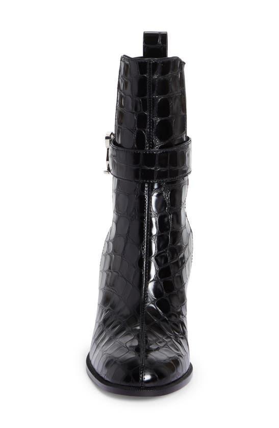 CHRISTIAN LOUBOUTIN Croc Embossed Chelsea Boot In Black Product Image