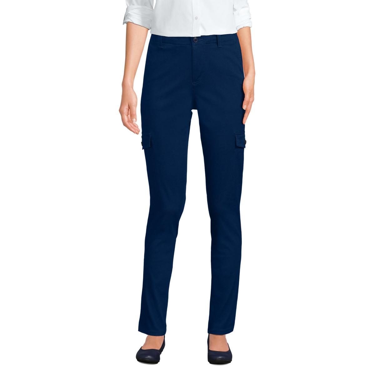 Lands End Womens Mid Rise Slim Cargo Chino Pants product image