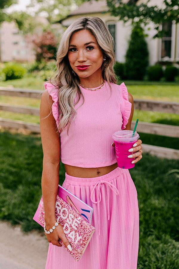 Al Fresco Fling Ruffle Crop Top Product Image