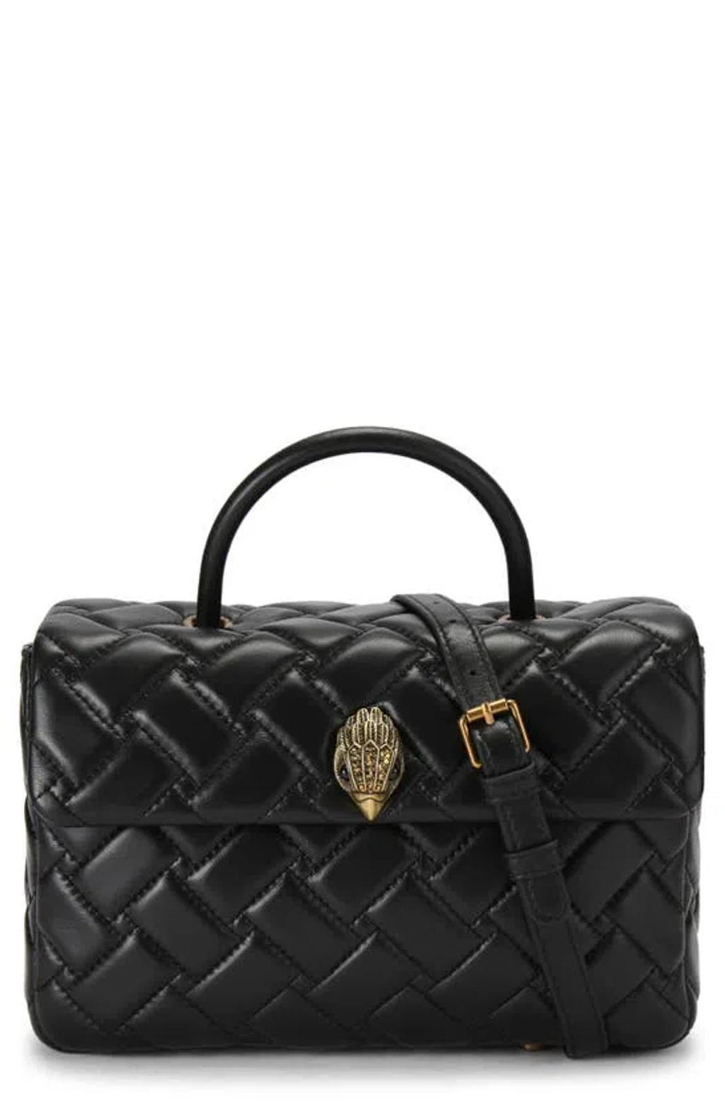 Kensington Quilted Leather Top Handle Bag In Black Product Image