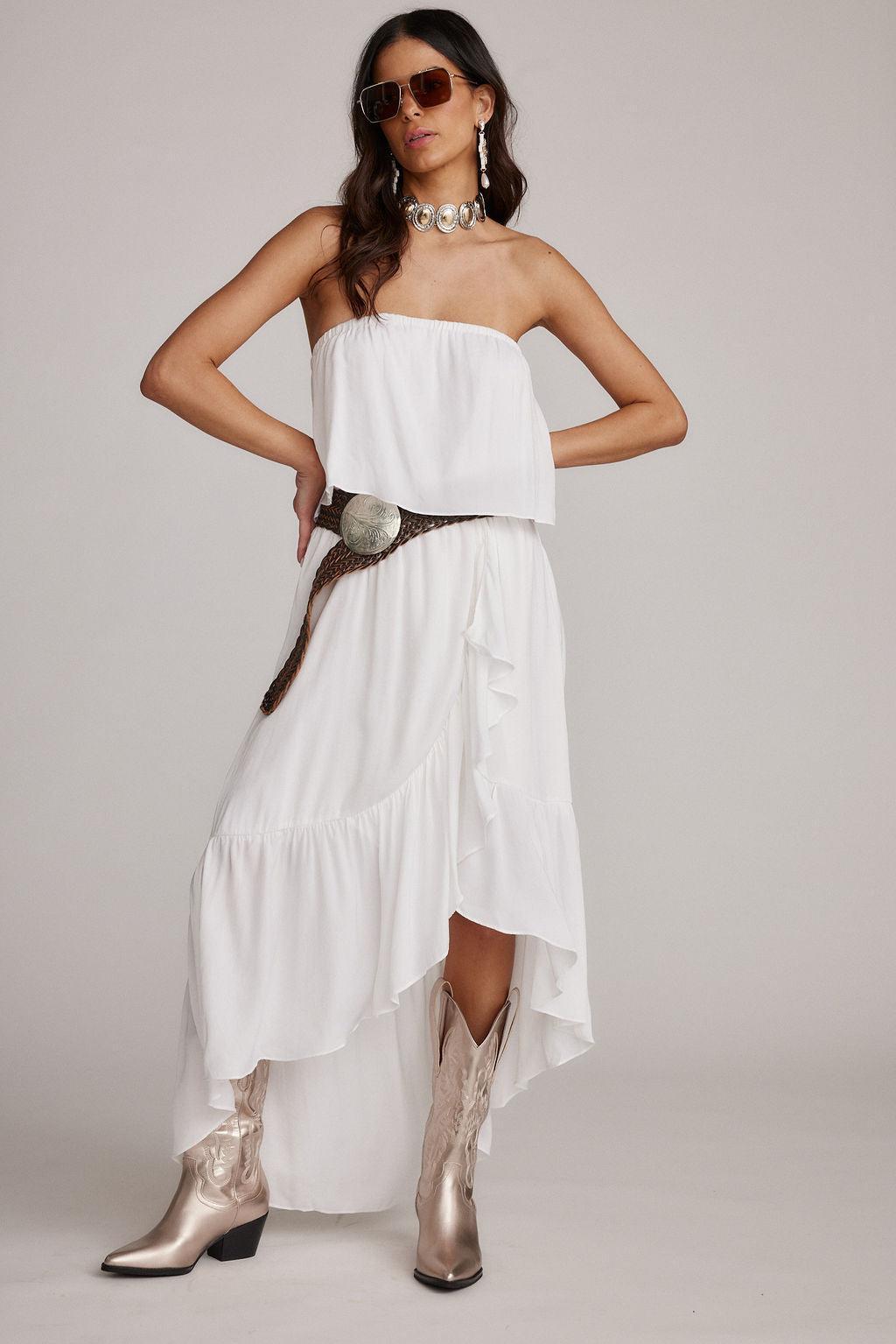 Rosie White Strapless Dress Product Image