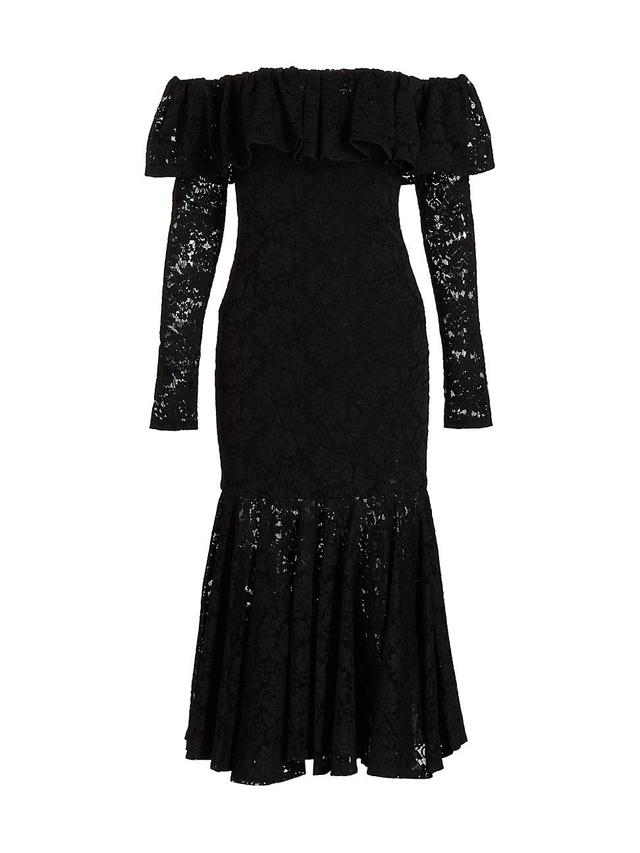 Womens Alessia Off-The-Shoulder Lace Midi Dress Product Image