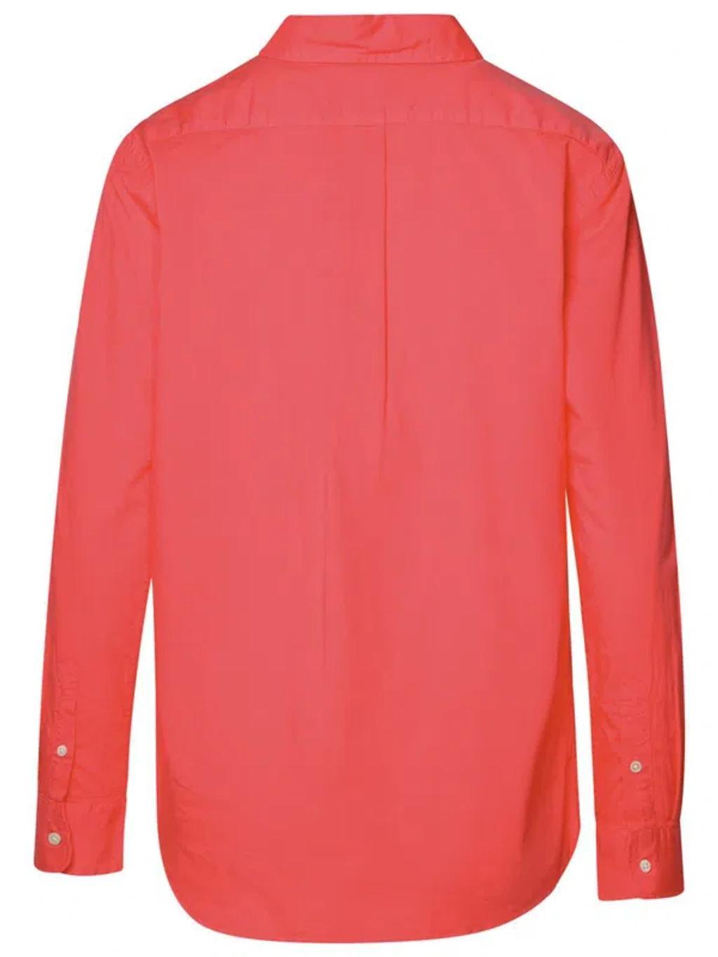 Peach Cotton Shirt In Red Product Image