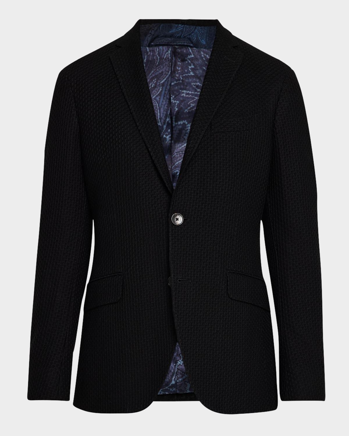 Mens Basic Textured Blazer Product Image