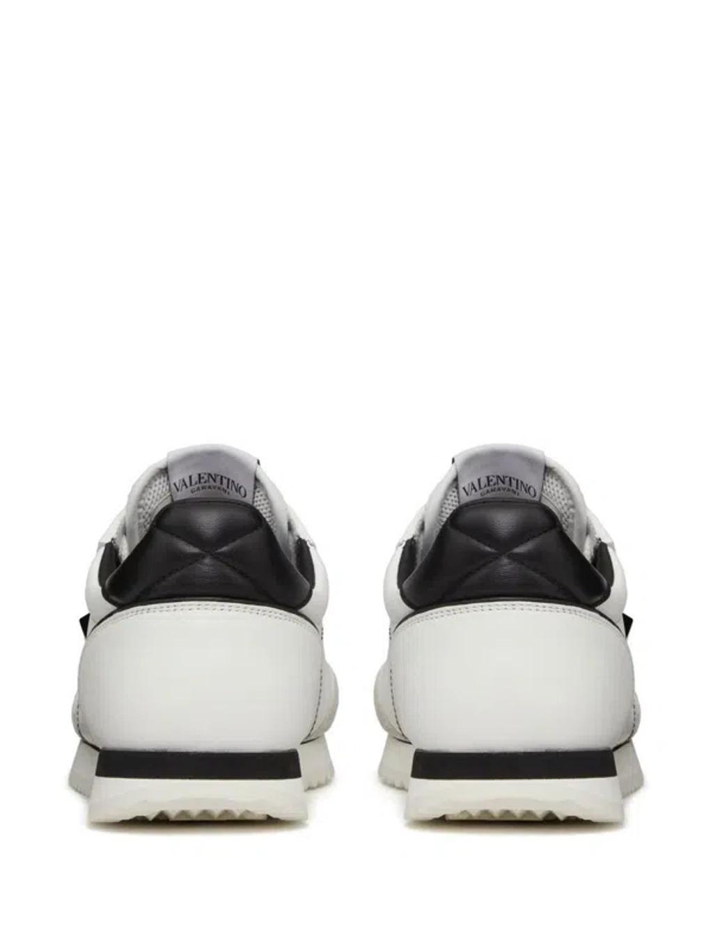 Stud Around Leather Sneakers In White Product Image