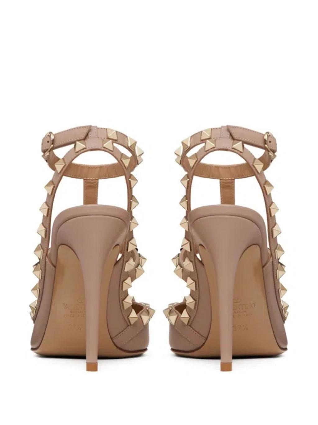 Rockstud Leather Slingback Pumps In Light Pink Product Image