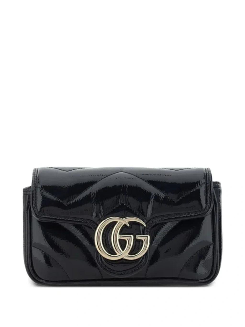 GUCCI Mini Super Gg Marmont Shoulder Bag In Black Product Image