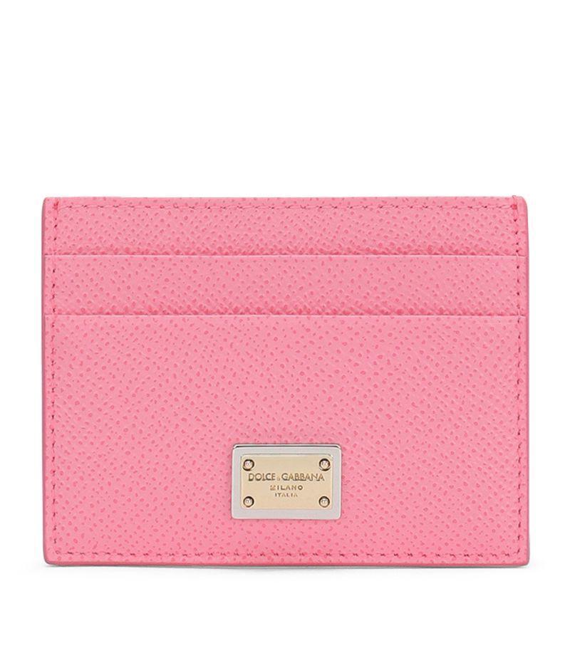 Branded Plate Calfskin Wallet In Pink Product Image