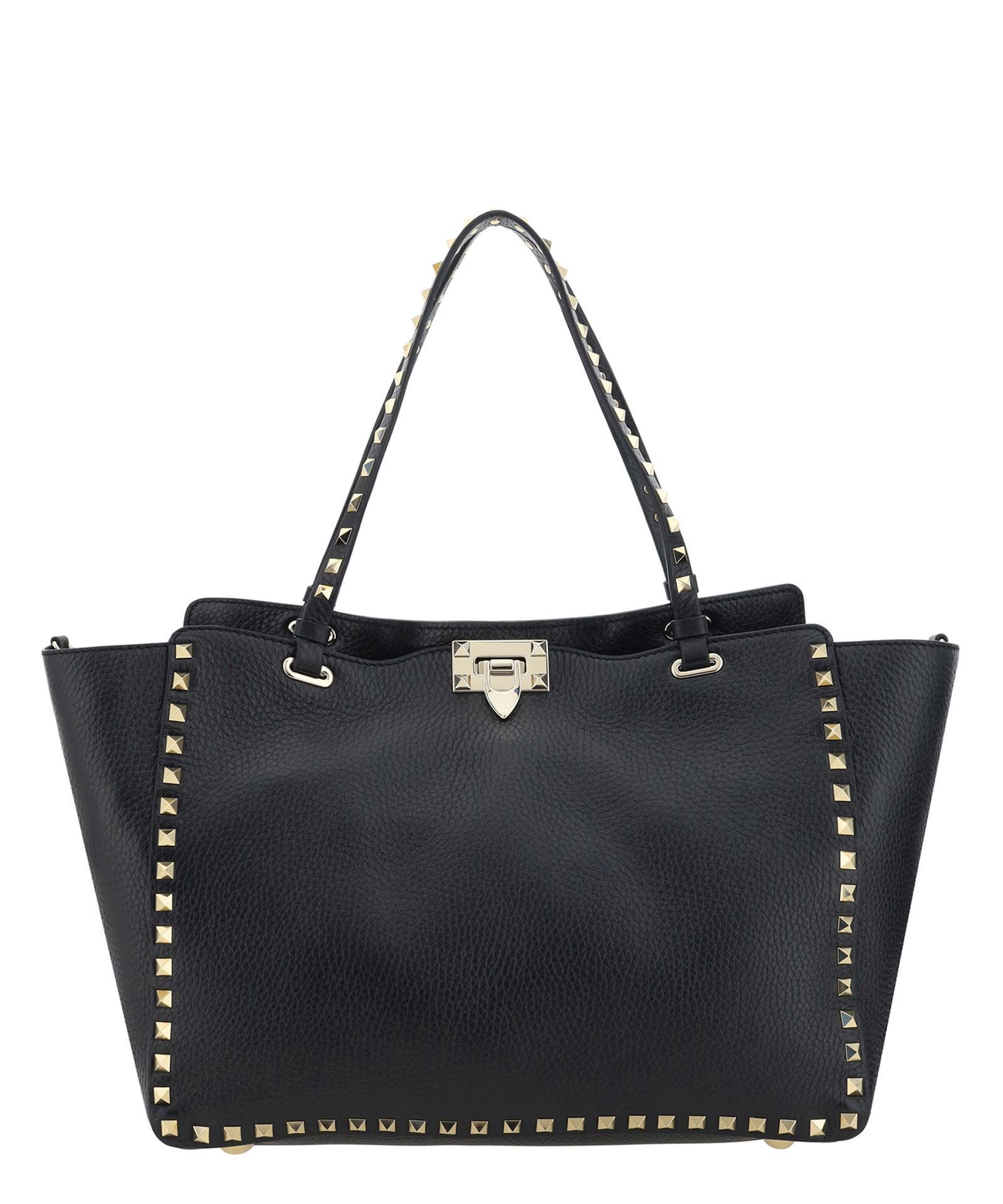 VALENTINO GARAVANI Rockstud Tote Bag In Black Product Image