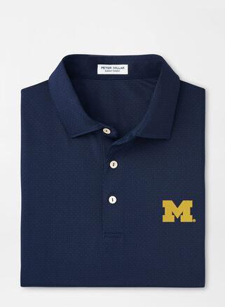 Peter Millar Mens Auburn Tesseract Performance Jersey Polo | Color: Navy | Size: L Product Image