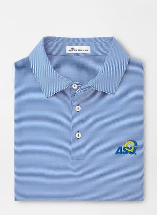 Peter Millar Mens Angelo State University Jubilee Stripe Stretch Jersey Polo | Color: Blue | Size: 3XL Product Image