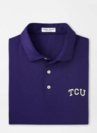 Peter Millar Mens TCU Tesseract Performance Jersey Polo | Color: Purple | Size: L Product Image