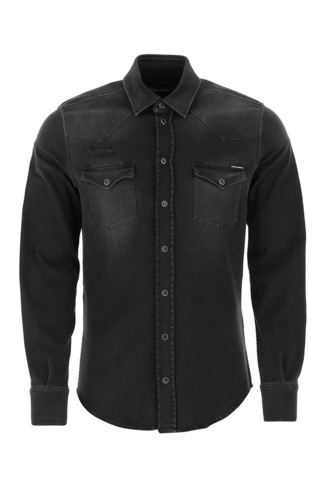 Logo Denim Shirt In Black Product Image