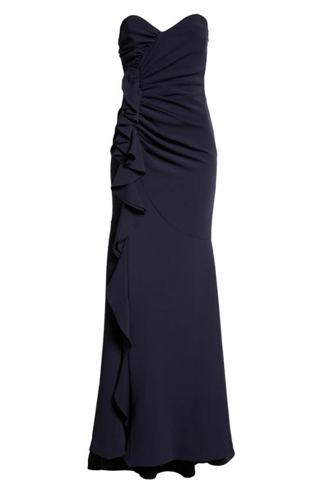 Cinq A Sept Hyde Strapless Gown In Navy Product Image