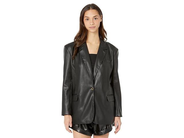 Blank NYC Leather Oversized Blazer Women's Clothing Product Image