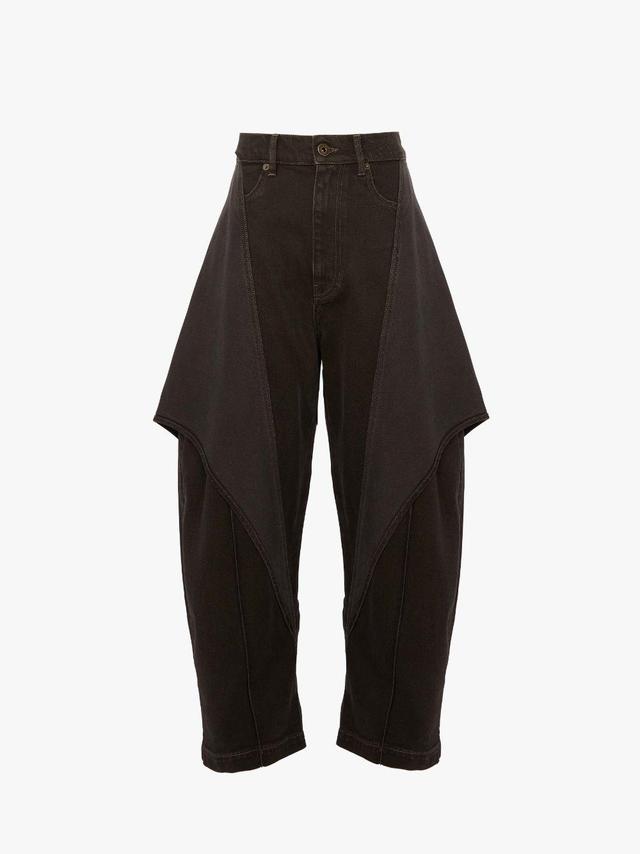 CROPPED SCULPTURAL DENIM JEANS in grey | JW Anderson US  Product Image