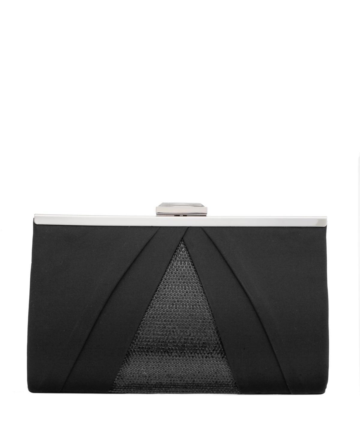 Womens Pleated Stain Crystal Frame Clutch Product Image