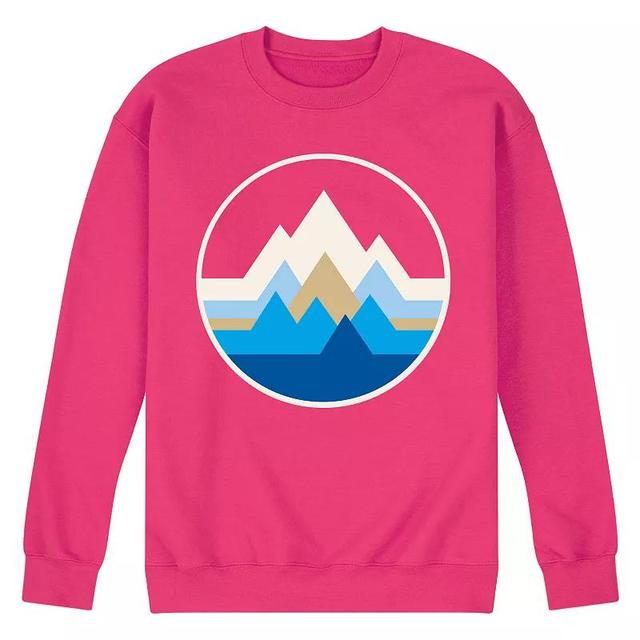 Mens Geo Mountain Circle Fleece Sweatshirt Pink Product Image