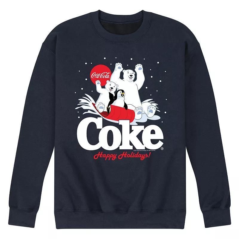 Mens CocaCola Happy Holidays Sledding Sweatshirt Product Image