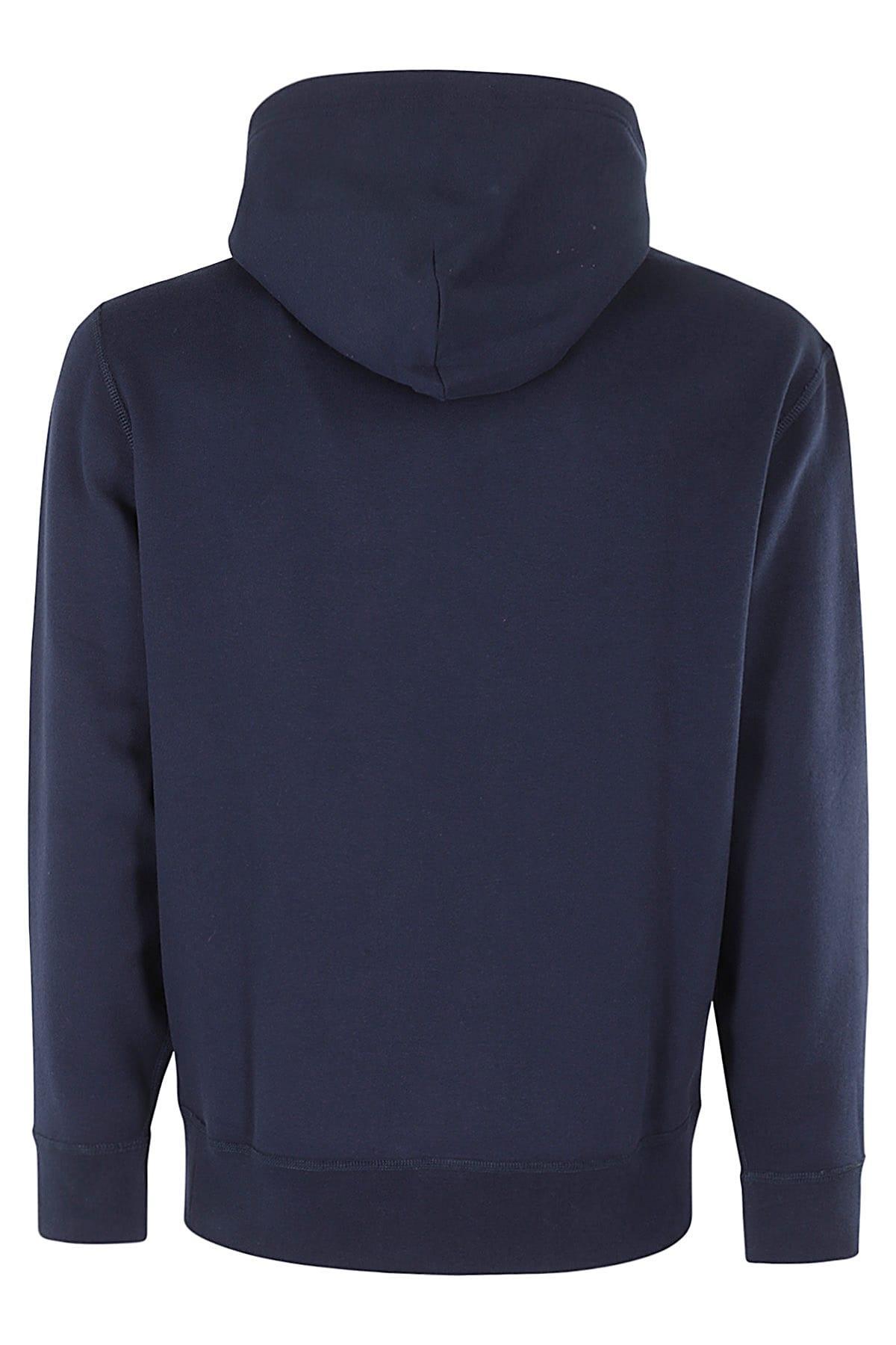 POLO RALPH LAUREN Embroidered Logo Hoodie In Blue Product Image