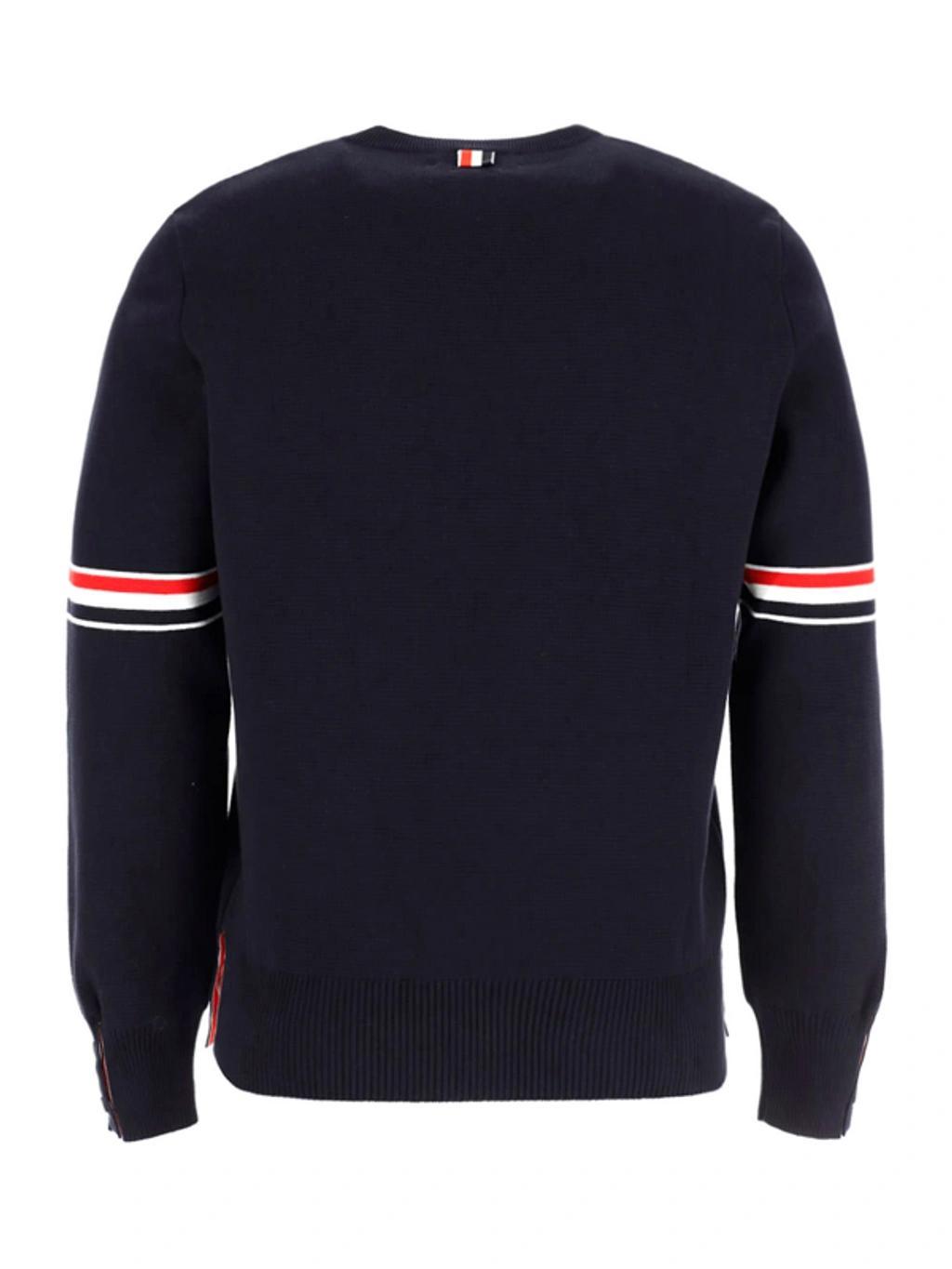 THOM BROWNE Cotton Sweater In Blue Product Image