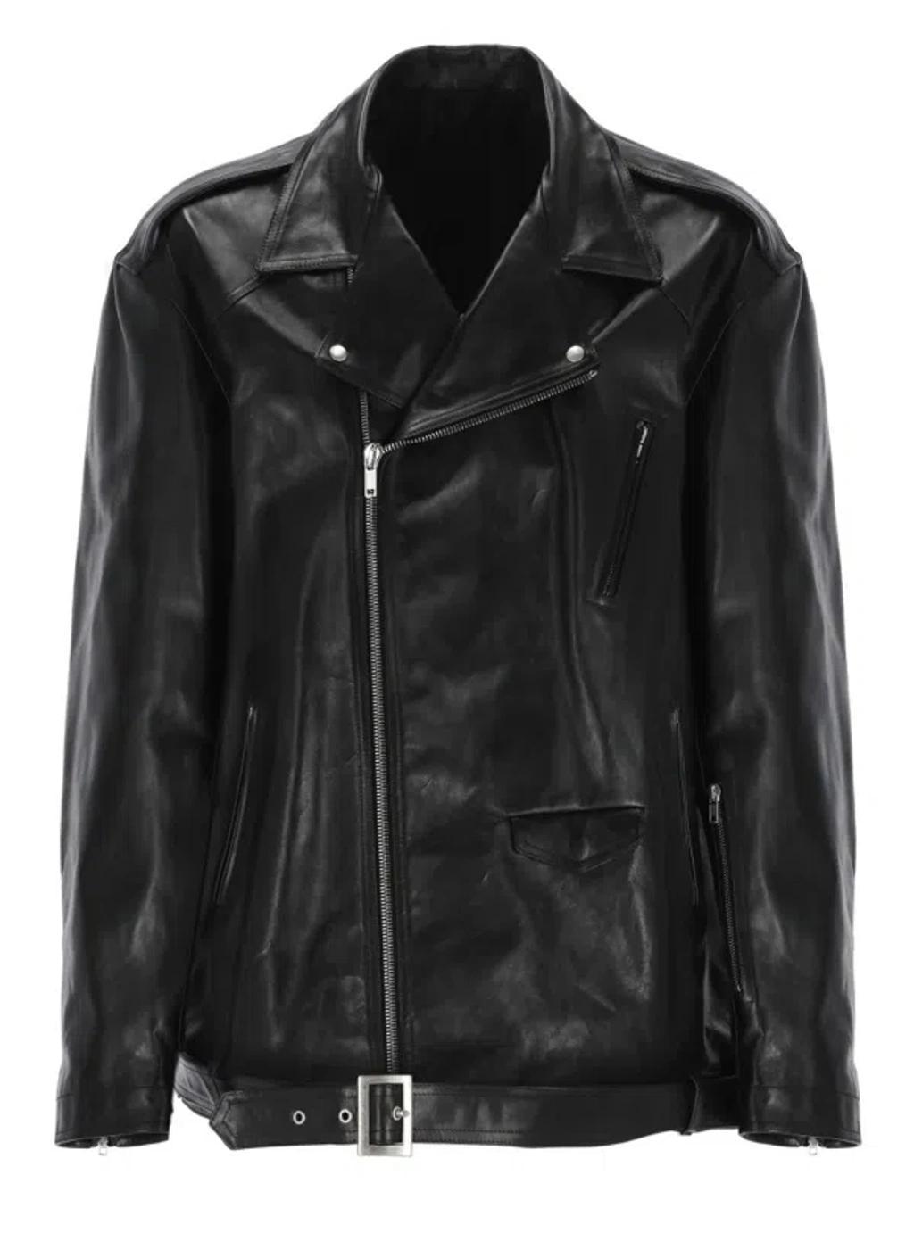 Luke Stooges Zip-up Leather Jacket In Black Product Image