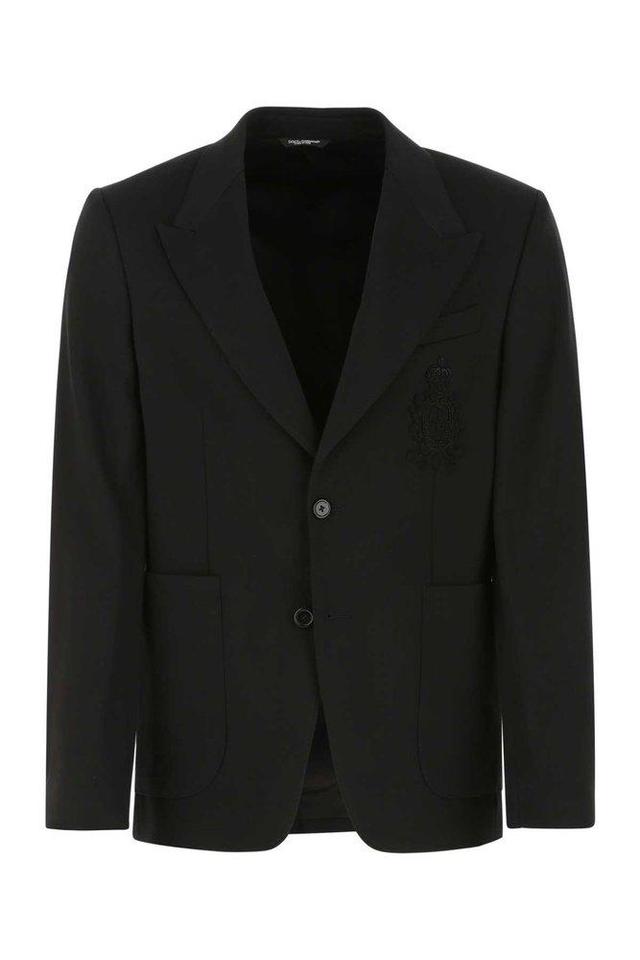 Black Stretch Viscose Blend Blazer Product Image