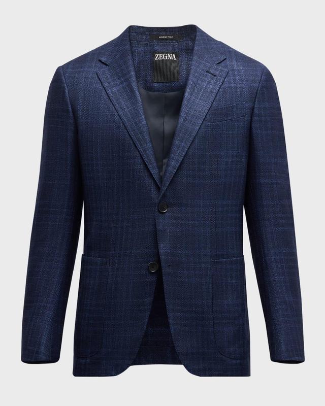 Mens Plaid Cashmere-Silk Sport Coat Product Image