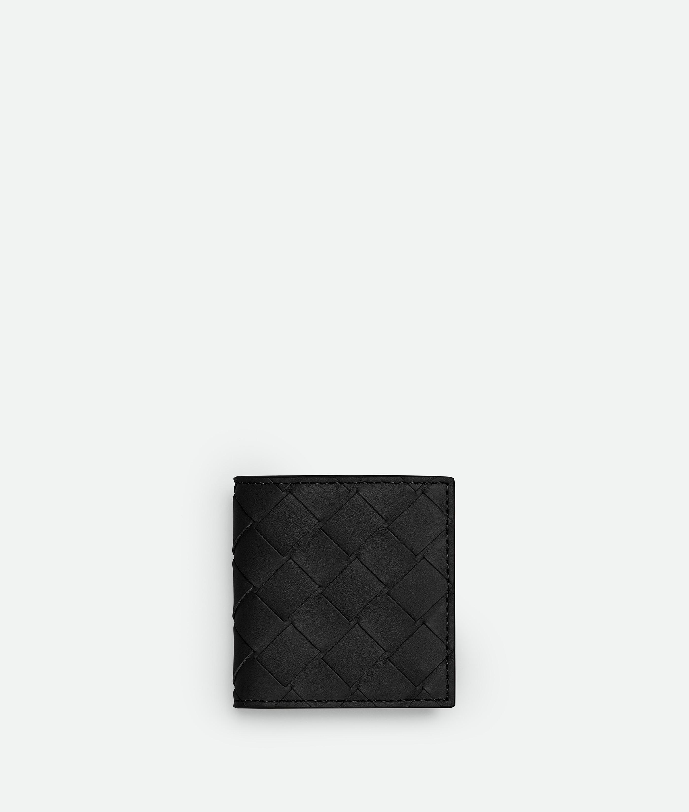 Men's Intrecciato Folded Coin Purse in Nero Product Image