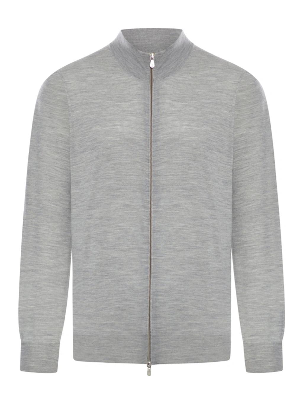 BRUNELLO CUCINELLI Zipped Cardigan In Grey Product Image