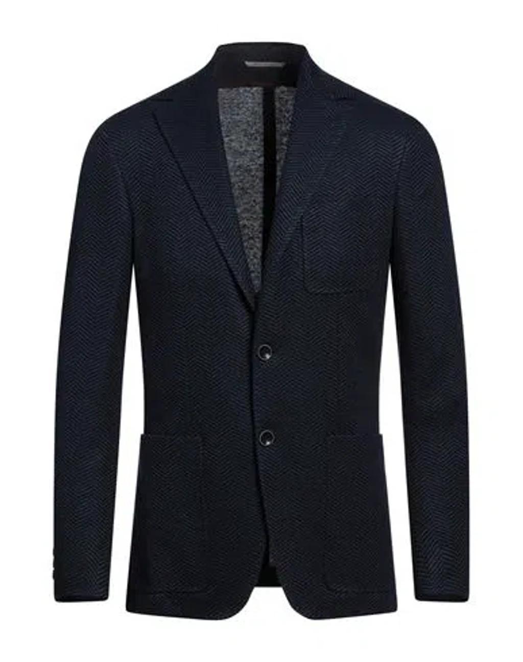 CANALI Man Blazer Midnight Blue Size 48 Linen, Cotton, Polyester Product Image