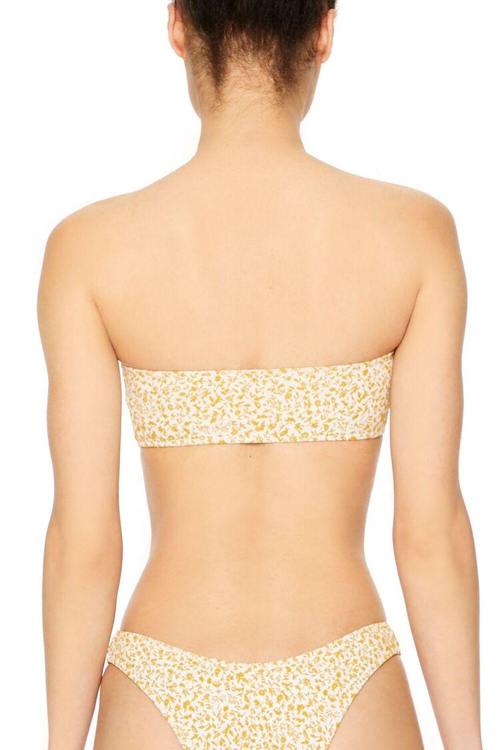 Jacquard Ditsy Floral Bandeau Bikini Top | Forever 21 Product Image