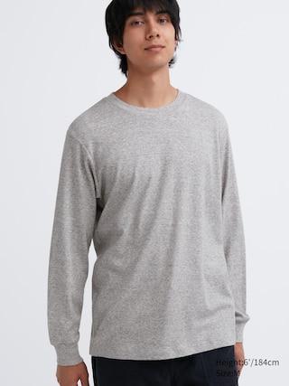 Mens Brushed Cotton Crew Neck Long-Sleeve T-Shirt 2XL UNIQLO US Product Image