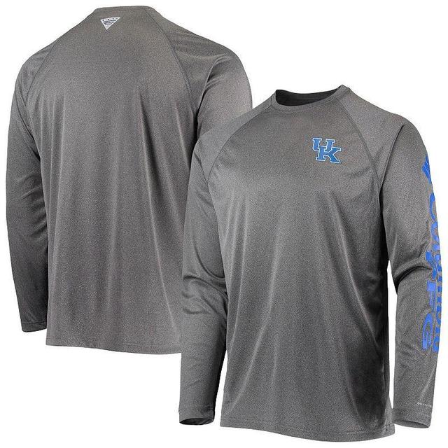 Mens Columbia Heathered Charcoal Kentucky Wildcats PFG Terminal Tackle Raglan Omni-Shade Long Sleeve T-Shirt Product Image