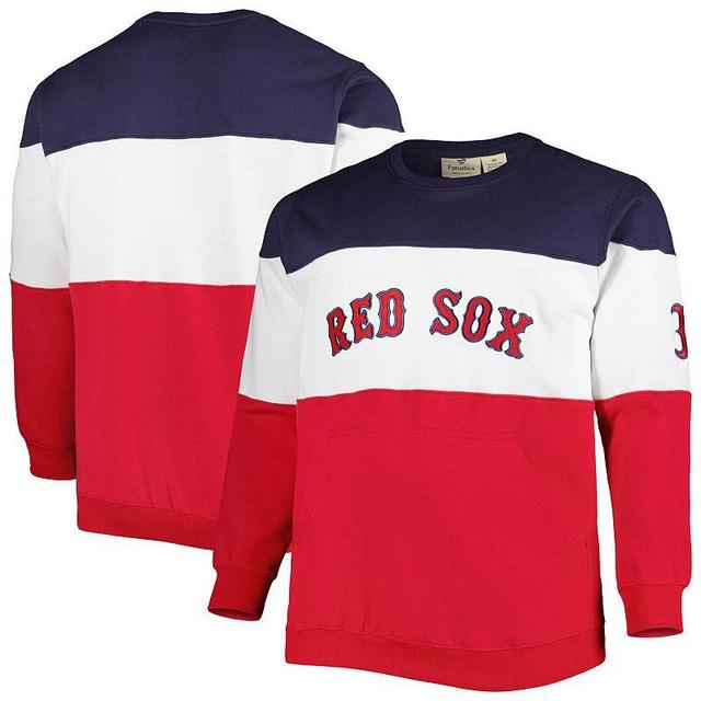 Mens /Red Boston Red Sox Big & Tall Pullover Sweatshirt Blue Product Image