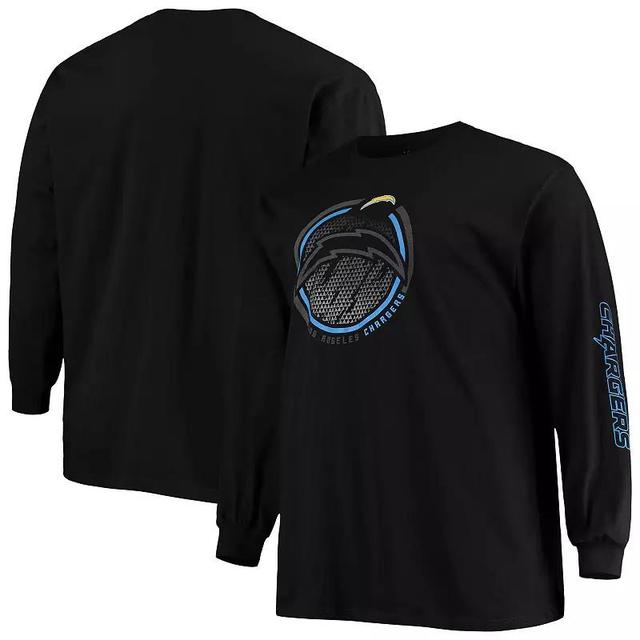 Mens Fanatics Branded Black Los Angeles Chargers Big & Tall Color Pop Long Sleeve T-Shirt Product Image