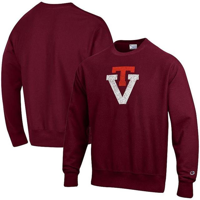 Mens Champion Maroon Virginia Tech Hokies Vault Logo Reverse Weave Pullover Sweatshirt Product Image