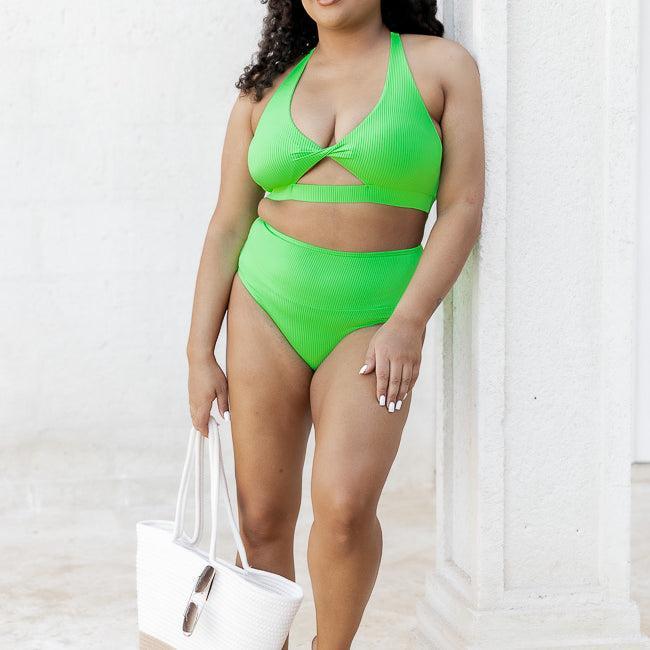 Green with Envy Lime Green Bikini Bottoms FINAL SALE Product Image